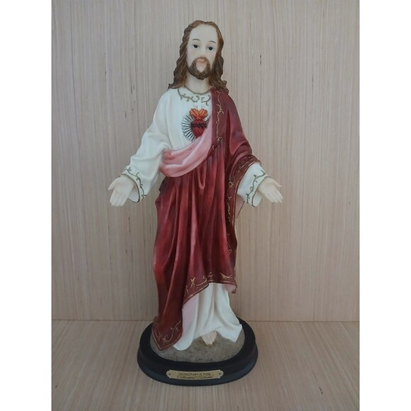 Sacred Heart of Jesus Resin Statue Florentine Collection 13.75" Heavy Duty - Picture 2 of 16